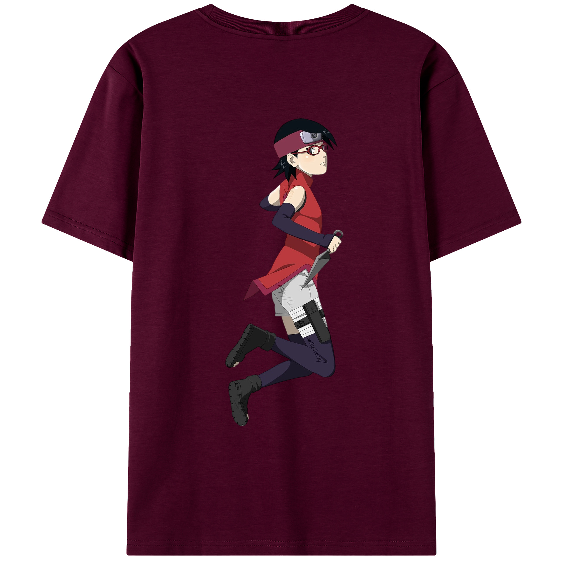 （画像用） NARUTO -ナルト- うちは サラダ Uchiha Sarada レディース半袖Tシャツ(バックプリント)